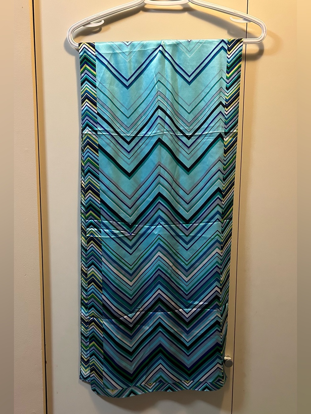 Anne Klein Aqua, Green & Navy Chevron Wrap Scarf